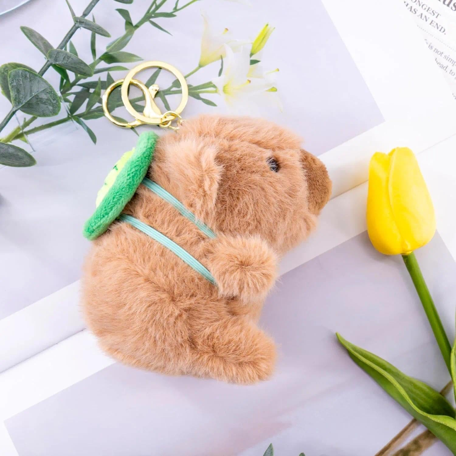 3 PCS Cute Capybara Plush Keychain Set, Animal Pendant Bag Charm for Women Gifts, Compact Size Compatible with Iphone 15 Pro Max - Kivano image number 1