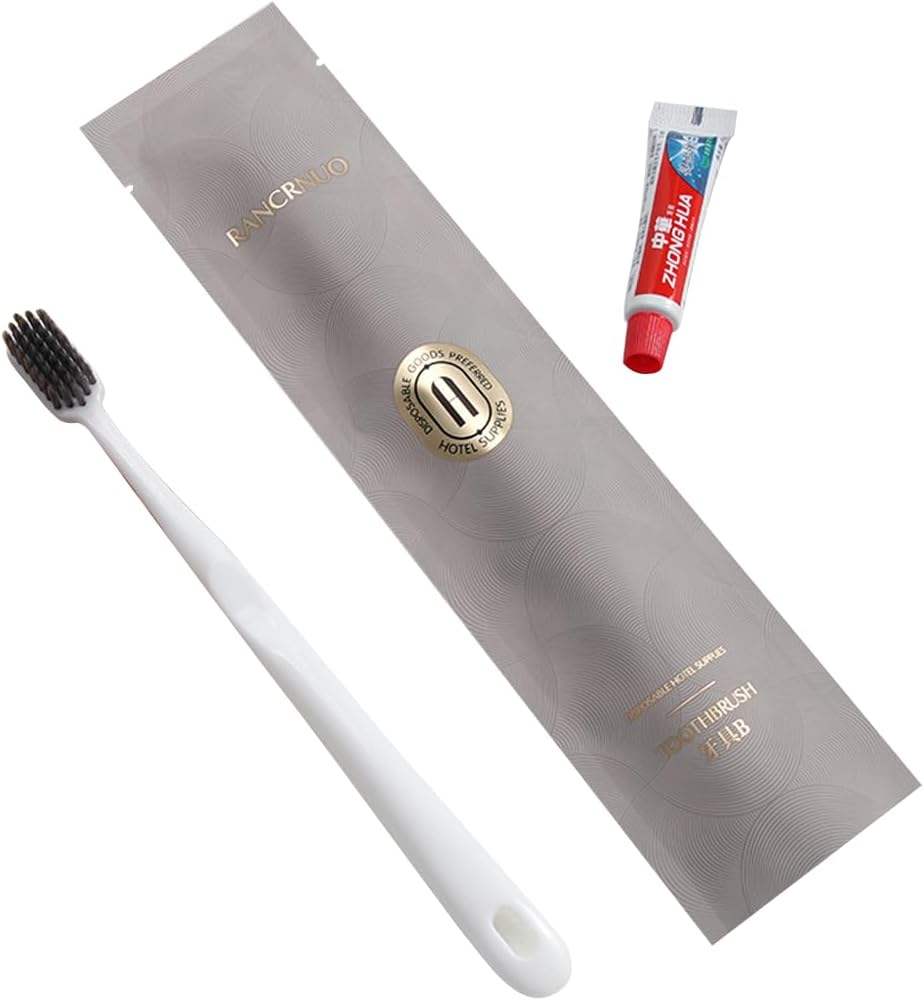 AIMALL Disposable Toothbrush with Toothpaste, Star Hotel - Grade Toiletries Set, for Hospitality/Homestay, Includes Shampoo/Shower Gel/Soap, Compact & Elegant, 4 Choices image number 5