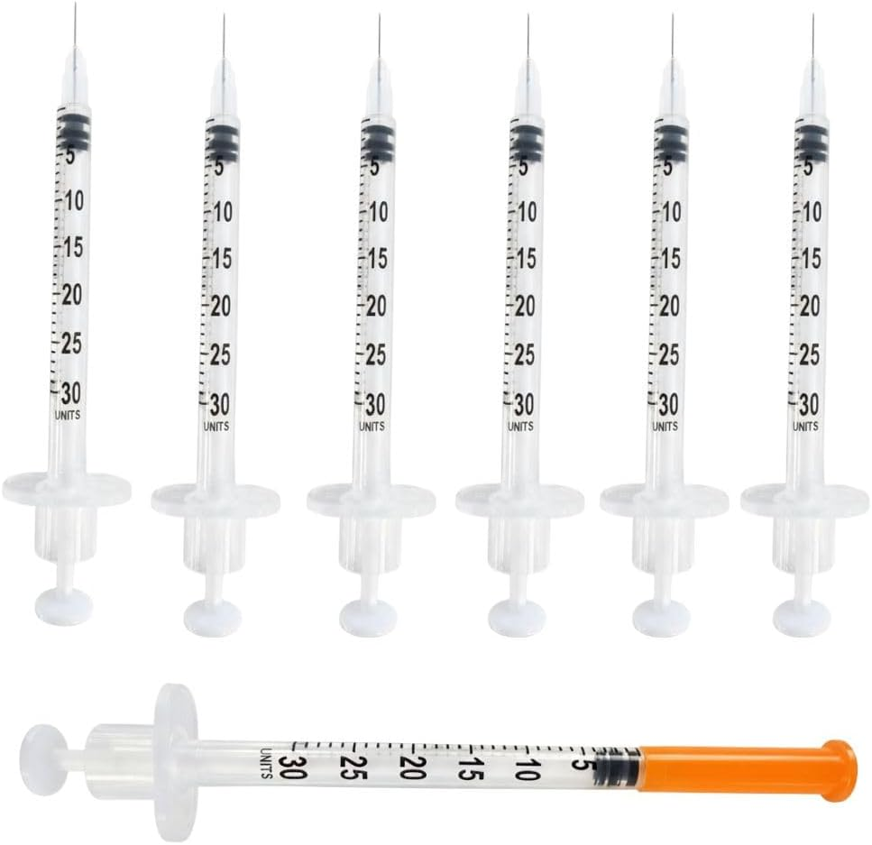 0.3Ml/Cc Syringe with 31G X 8Mm Needle, 100 Pcs, Lab Syringes, Plastic Syringes (Individually Wrapped) by Imatec image number 2