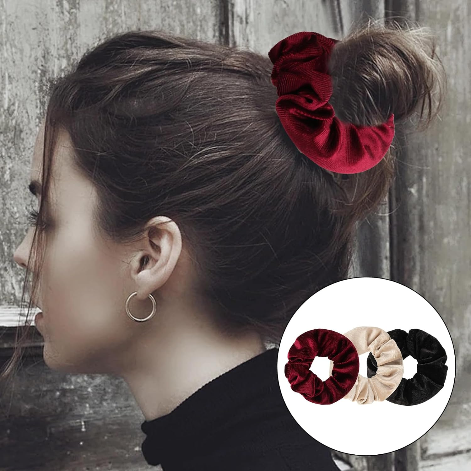 Pack of 6 Hair Bobbles Scrunchies with Zip Pocket, Scrunchies Hair Scrunchies with Zip, Secret Compartment, Discreet Money Hiding Place for Hiding, Travel Gadgets, Travel Gadgets for Women and Girls image number 1