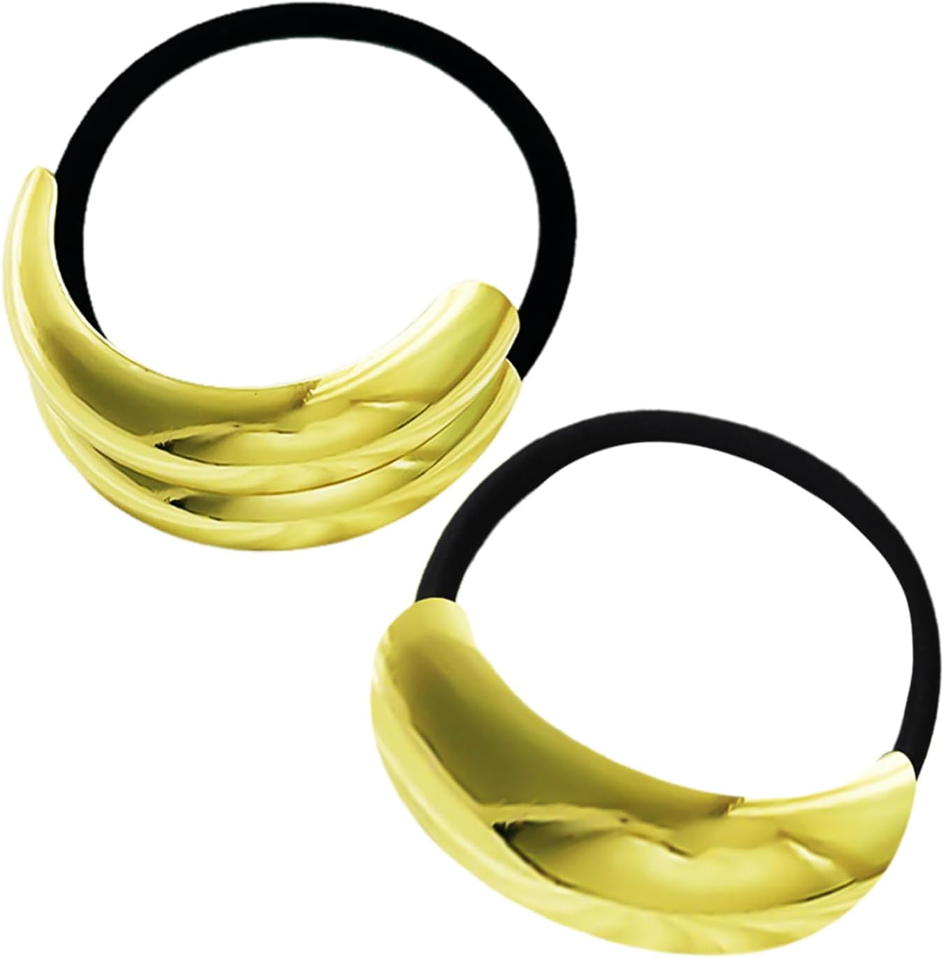 Pack of 2 Shiny Hair Rope, Elastic Oval Hair Rope, Vintage Metal Hair Rope, Glitter Ponytail Hair Rope, Elegant Women'S Hair Rope, Fashionable Hair Rope image number 4