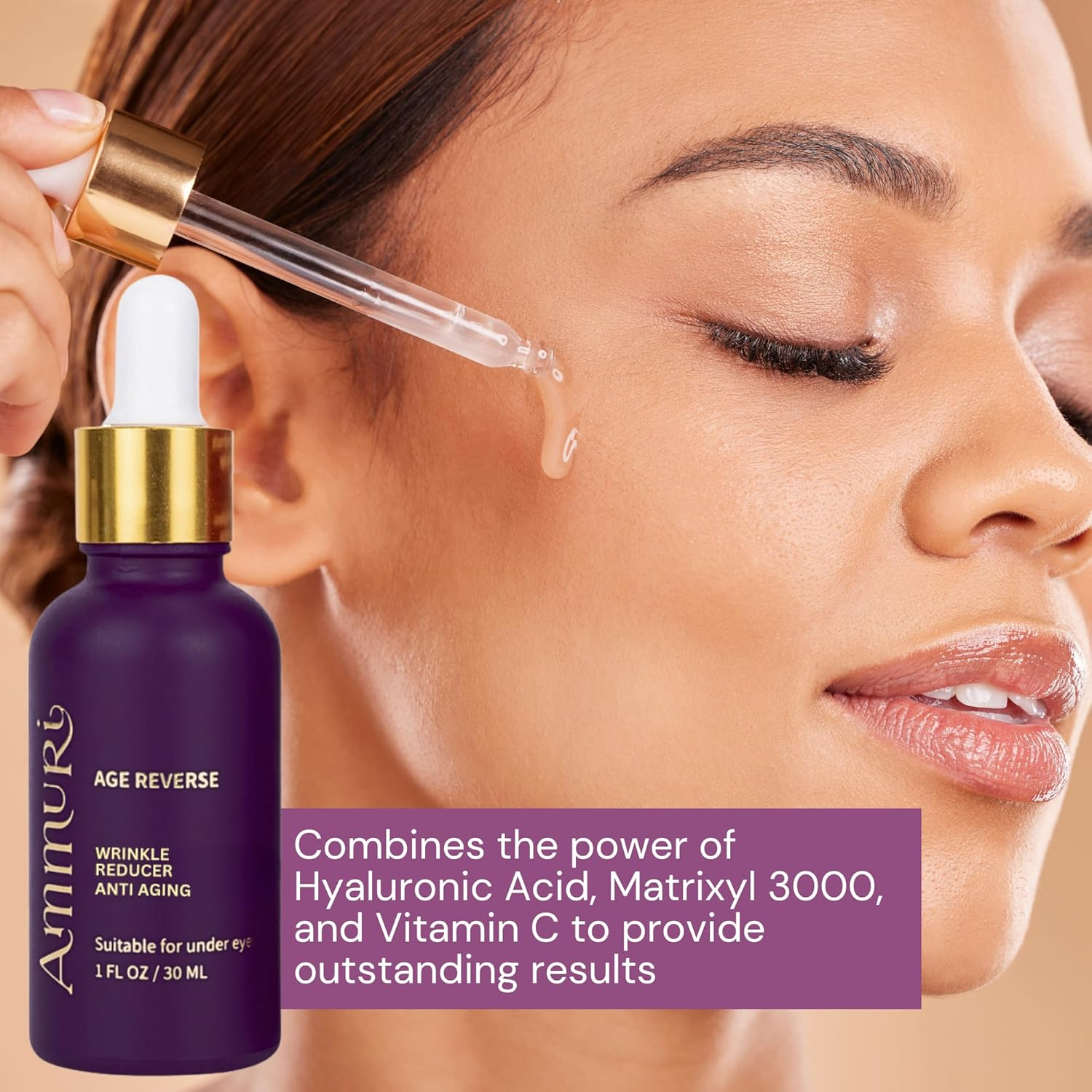 Ammuri Anti-Ageing Face Serum with Peptide, Matrixyl 3000, Hyaluronic Acid & Vitamin C - Triple Combination for Skin Care, Face Care, Acne Treatment - 30Ml Bottle image number 1