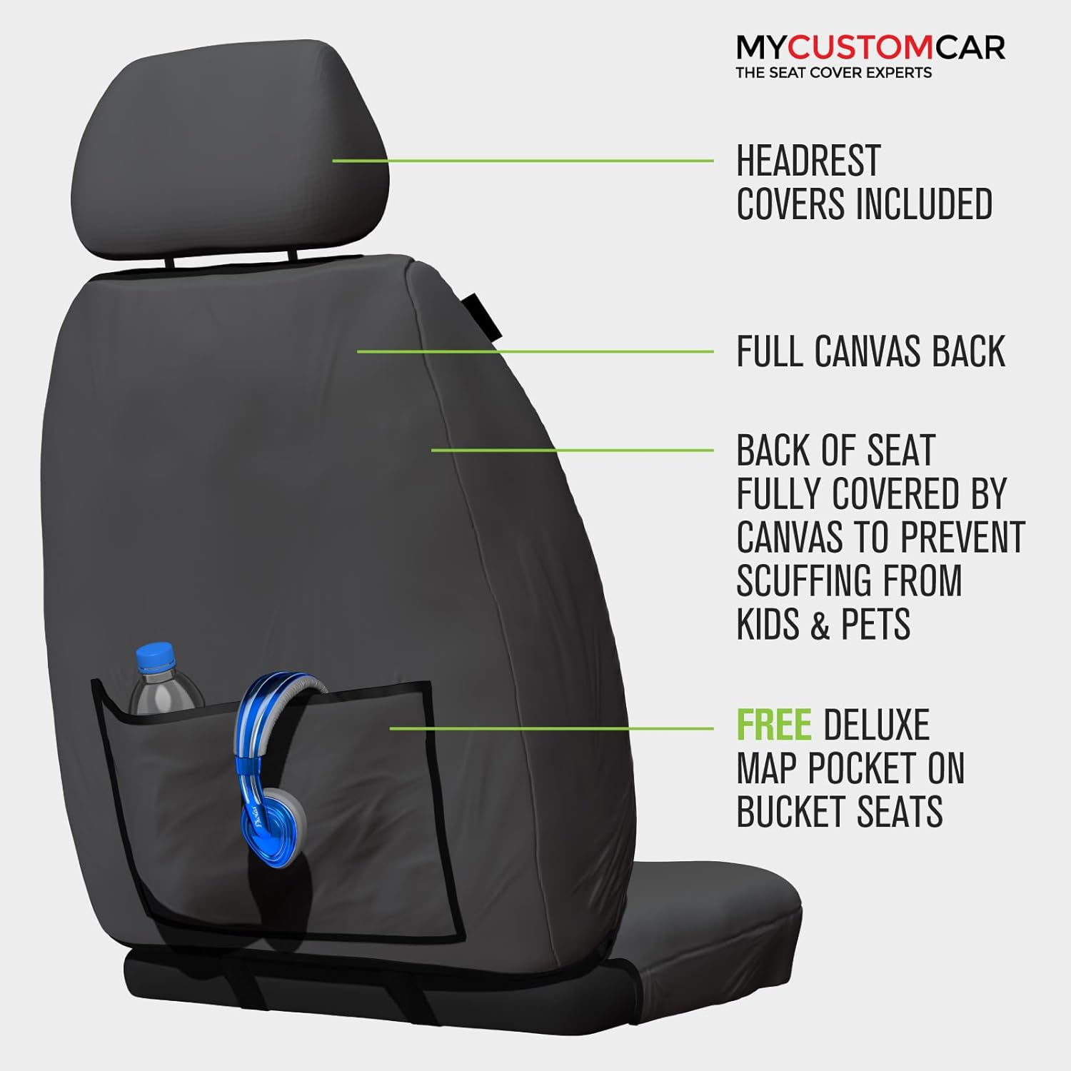 For Hino 500 700 Truck 2007-On Custom Canvas Front Truck Seat Covers image number 5