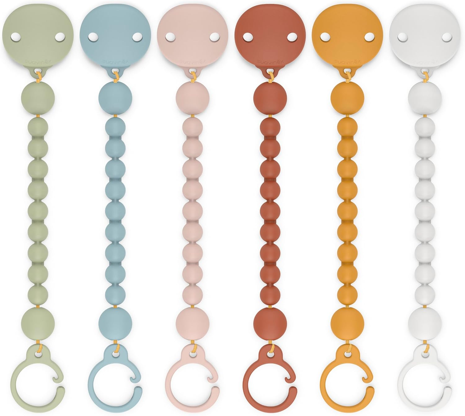 Suavinex Colour Essence Silicone Bobble Soother Clip, Brick Red image number 1