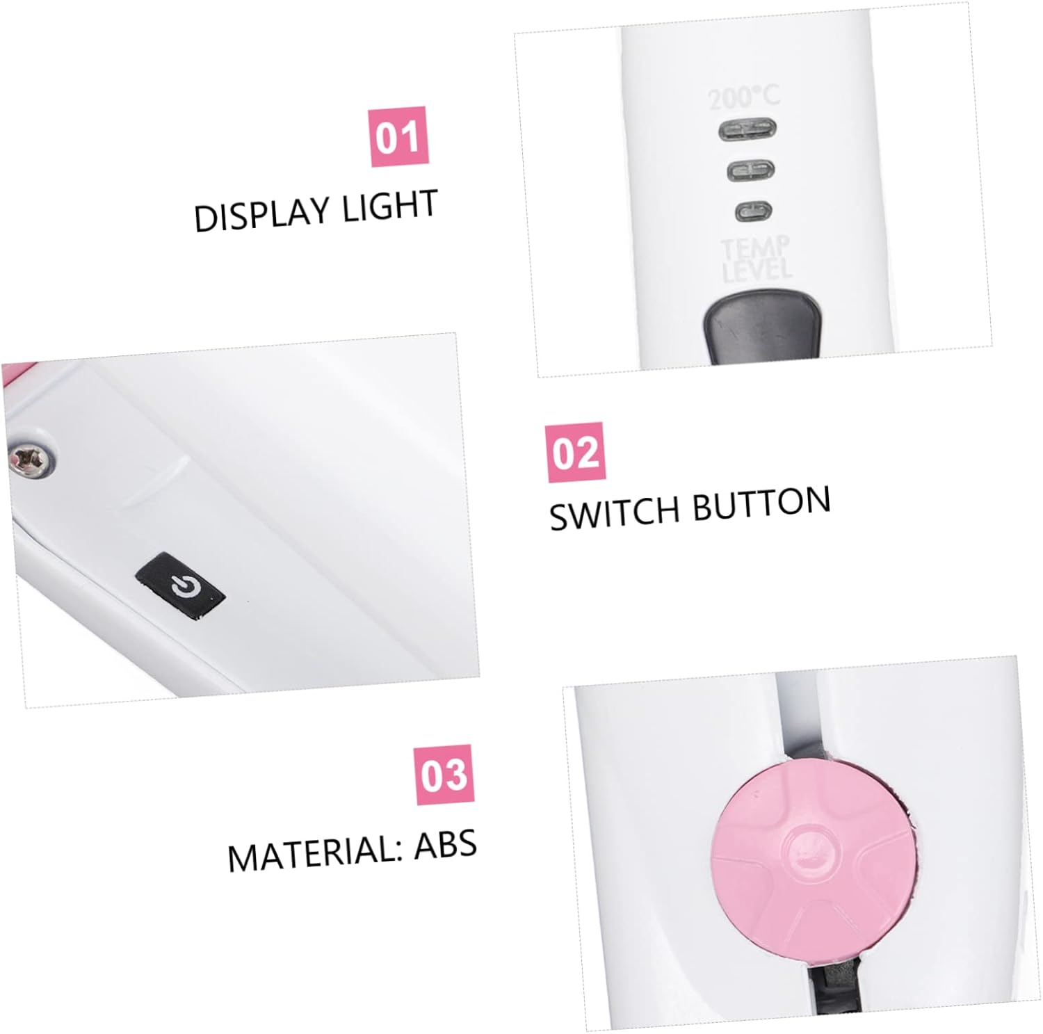 Wireless USB Rechargeable Hair Curler and Straightener, Mini Portable Cordless Hair Styling Tool for Travel and Home, Pearl White image number 4