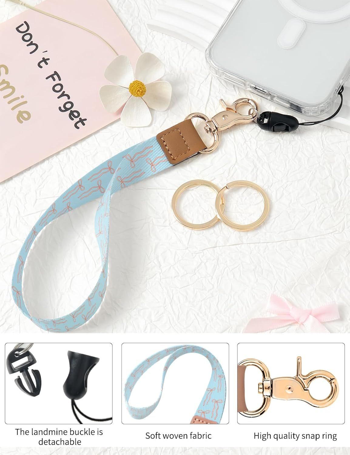 Knagsfa Wristlet Keychain, Cute Wrist Strap for Women, Wrist Lanyard for Keys, Wallet, Id Holder, Cell Phone image number 1