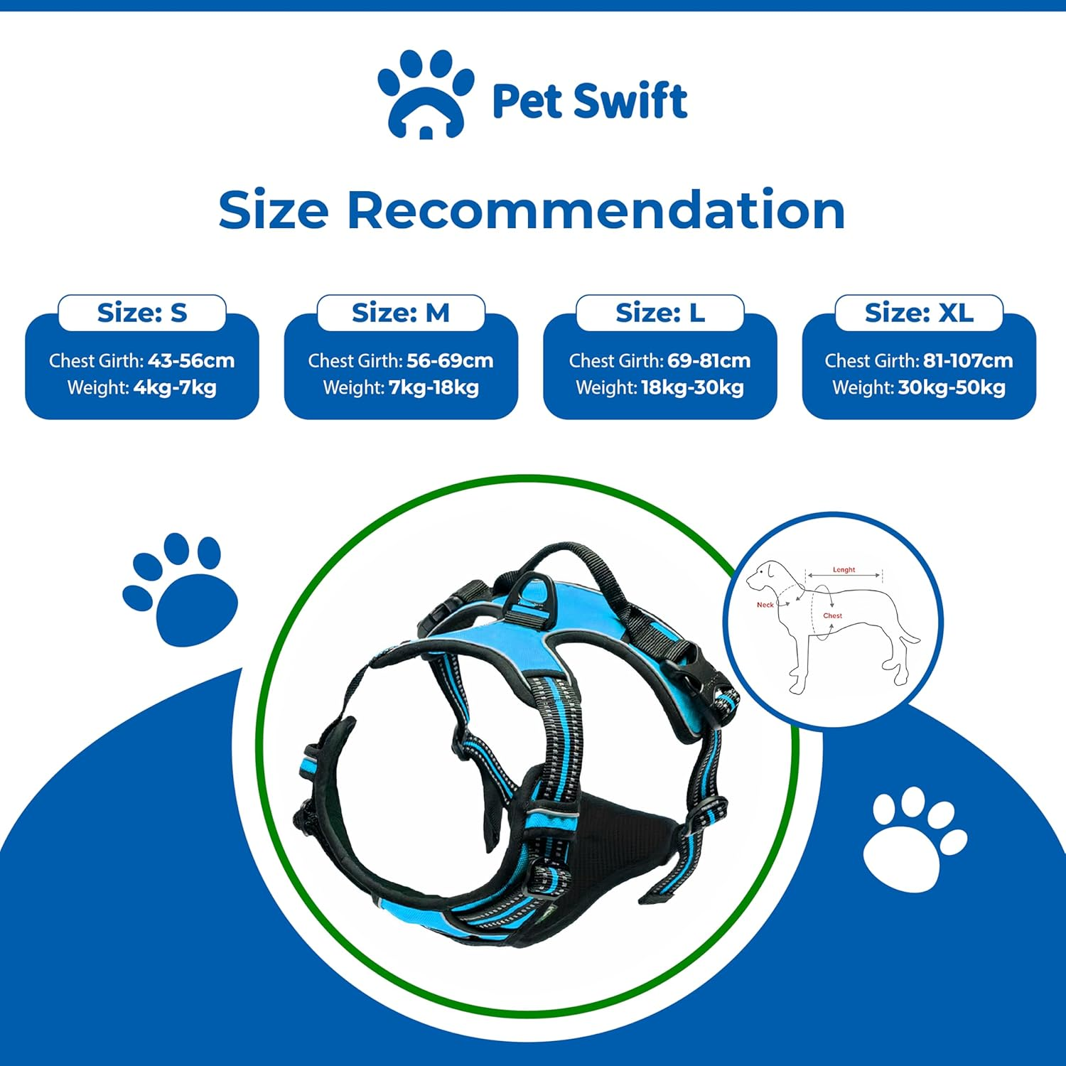 Pet Swift Adjustable No Pull Dog Harness (Orange, Medium) - Comfortable and Secure Dog Harnesses - Easy Control, Pet Harness for Safe Walks Durable Lightweight Friendly Design image number 5