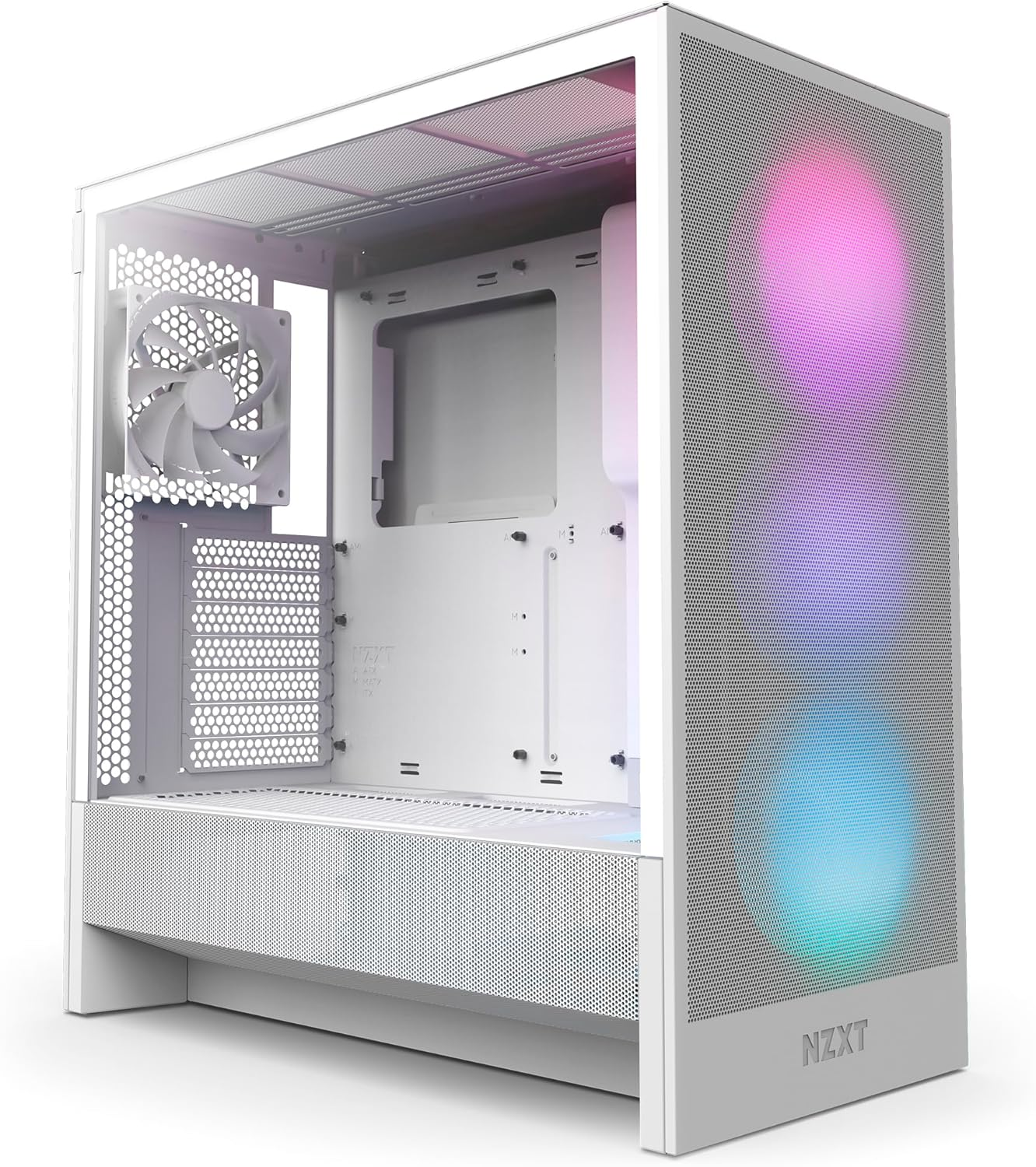 NZXT H5 Flow RGB 2024 - Compact ATX Mid-Tower PC Gaming Case - High Airflow - F360 RGB Core (CV) Included - 360Mm Front & 240Mm Top Radiator Support - Cable Management - Tempered Glass - White image number 2