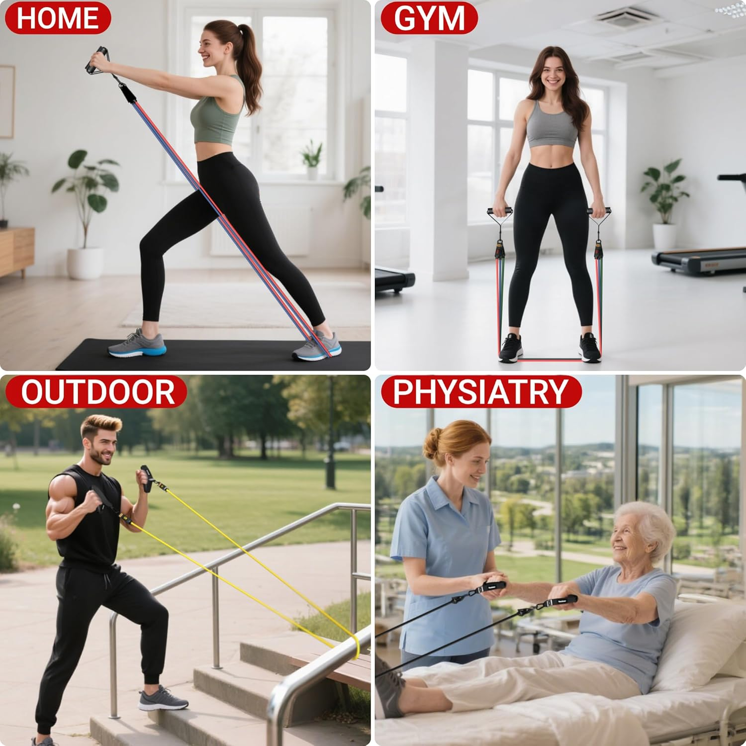 Readaeer Resistance Bands, Exercise Bands, Resistance Bands for Working Out with Handles for Men and Women for Indoor and Outdoor Sports, Fitness, Suspension, Speed Strength, Training, Home Gym, Yoga image number 3