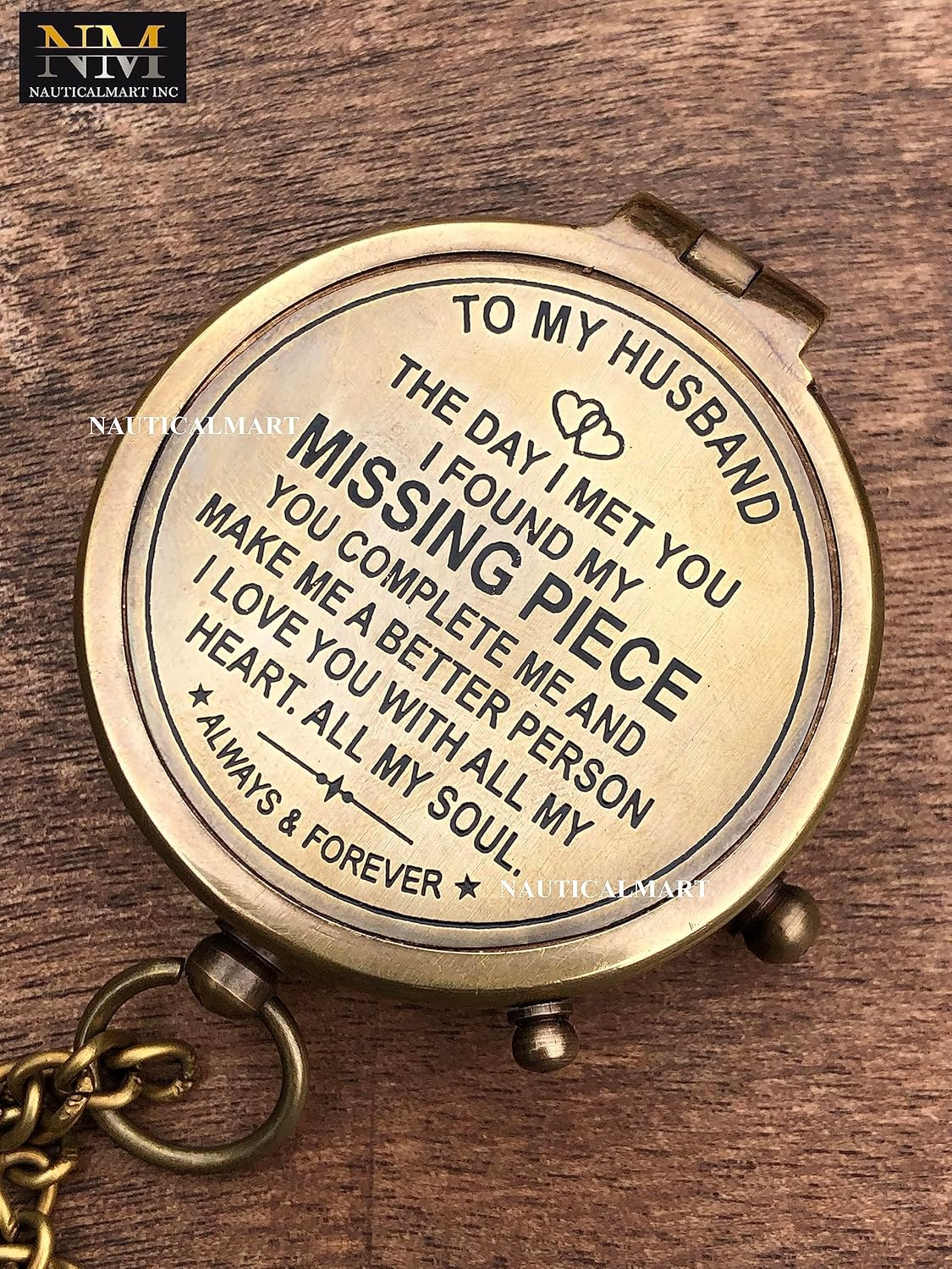 Engraved Compass, Gift for Husband,Anniversary,Wedding Gift for Him, Long Distance Boyfriend Gift, Fiance Gift I Miss You Long Distance Relationship Gift for Army Boyfriend Gift image number 2