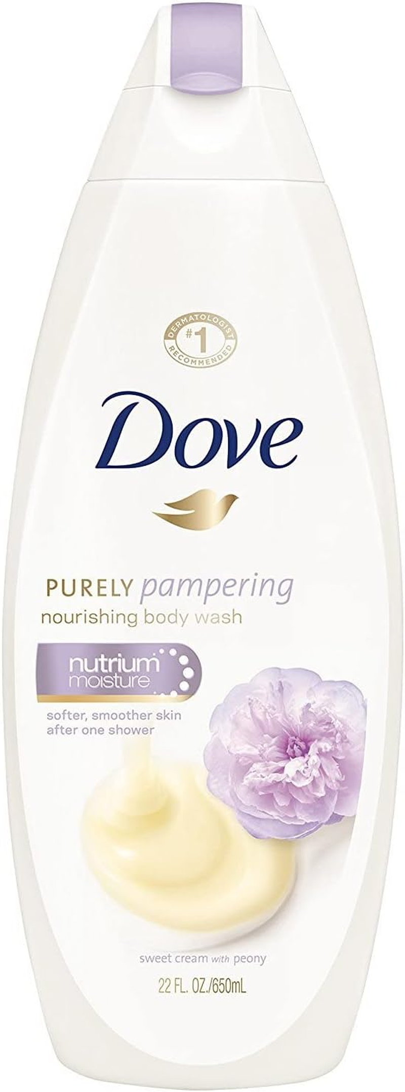 Dove Purely Pampering Nourshing Body Wash, Sweet Cream & Peony 22 Oz (Pack of 4) image number 2