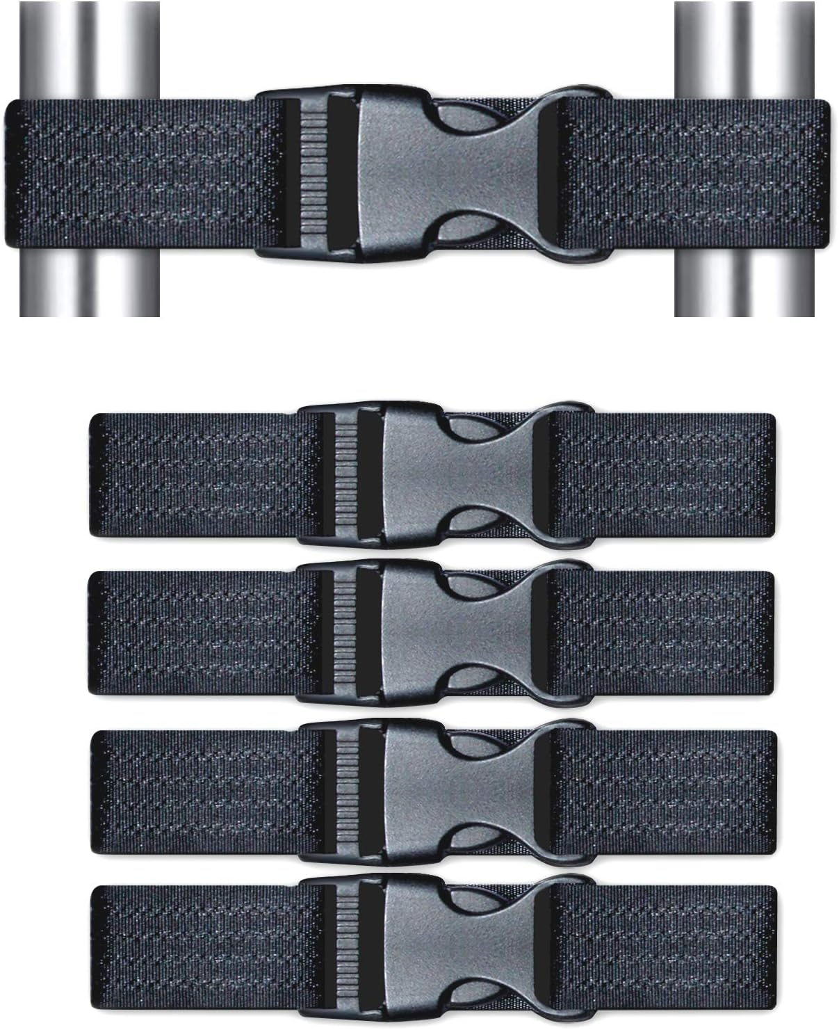 Coosin Baby Safety Locks,Handles Child Safety Locks Simple Installation Home Safety Strap Locks Fit Closed Handle Cabinets,Oven, Double Open the Door Refrigerator, Kitchen Door Ect... (4 Pack, Black) image number 4