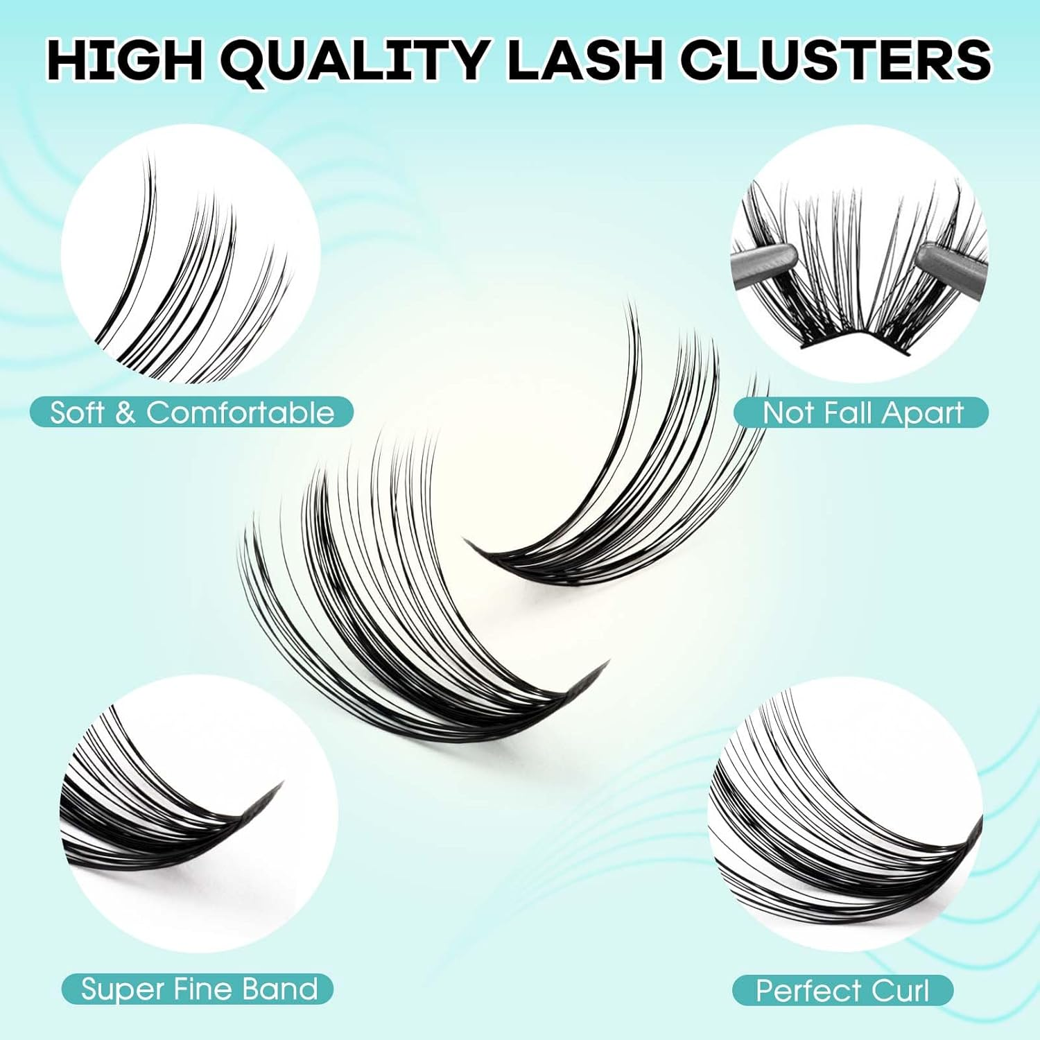 GEMERRY Eyelash Extension Kit Faux Individual Eyelashes Kit 40D DIY Cluster Eyelashes D Curl 0.07Mm 10-18Mm with Bond and Seal Glue Clamp & Cream Remover Eyelash Extension(40D-0.07D-Kit) image number 1