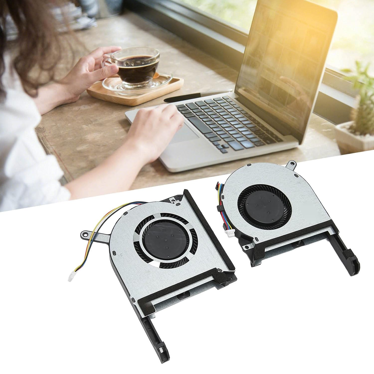 Laptop CPU GPU Notebook Cooling Fan for Asus TUF Gaming FX505DU FX505DY FX505GT FX505DD, Replacement Internal Cooler. (CPU and GPU Fan)