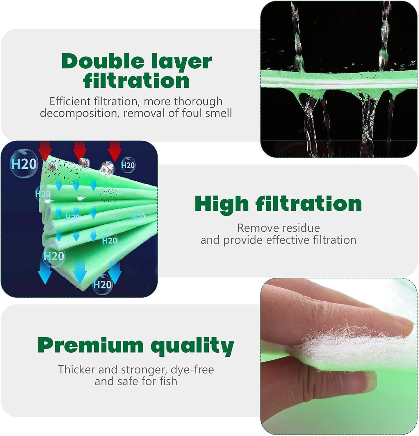 Zalati Filter Sponge Polymeric High-Density Pad for Aquarium Fish Tank Water Cleaning Filter Supplies image number 4