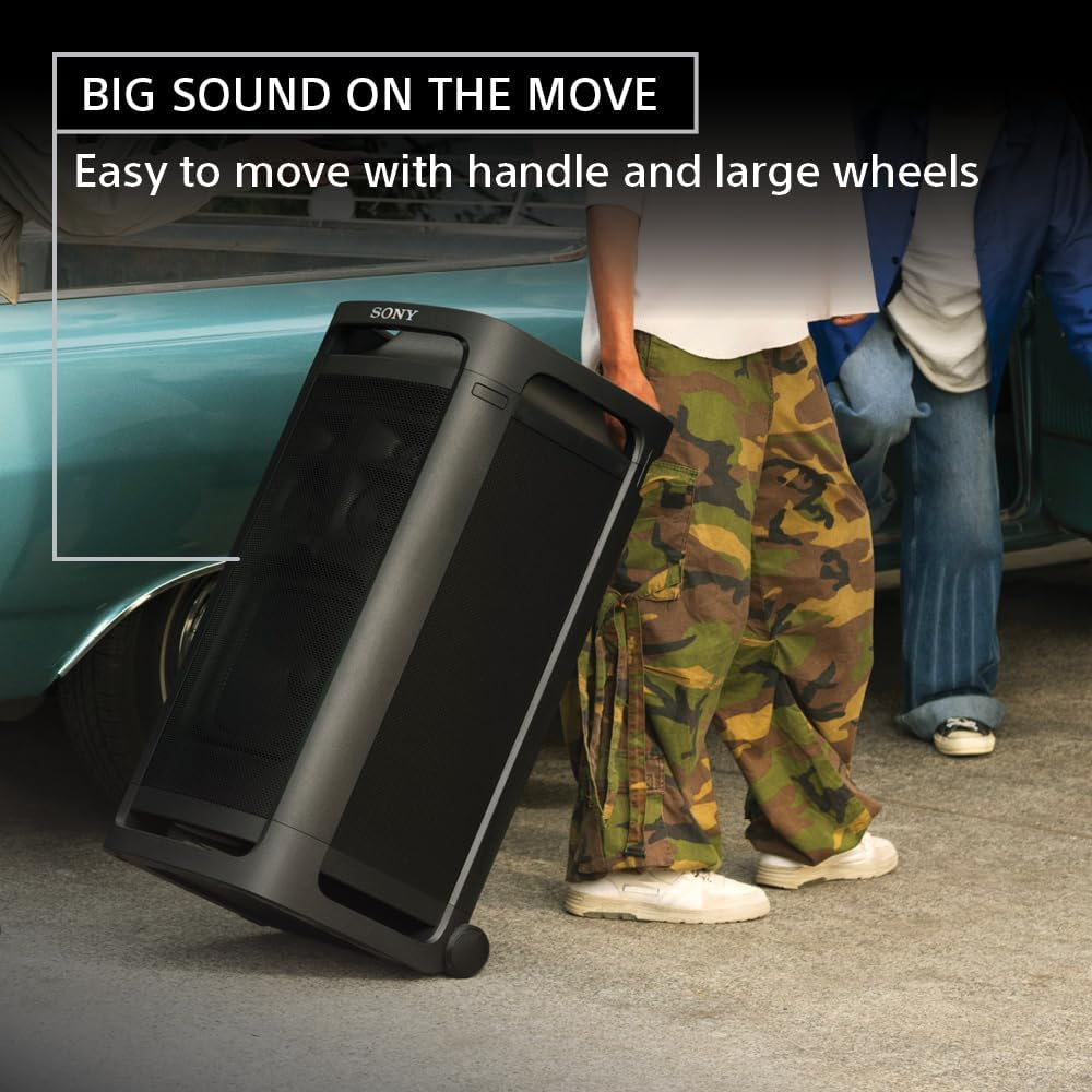 Sony ULT Tower 9 Bluetooth Party Speaker with Powerful Bass, 360&deg; Sound and Party Lights, USB & Line-In Play Back Options, and Microphone/Guitar Input (SRSULT900AC)