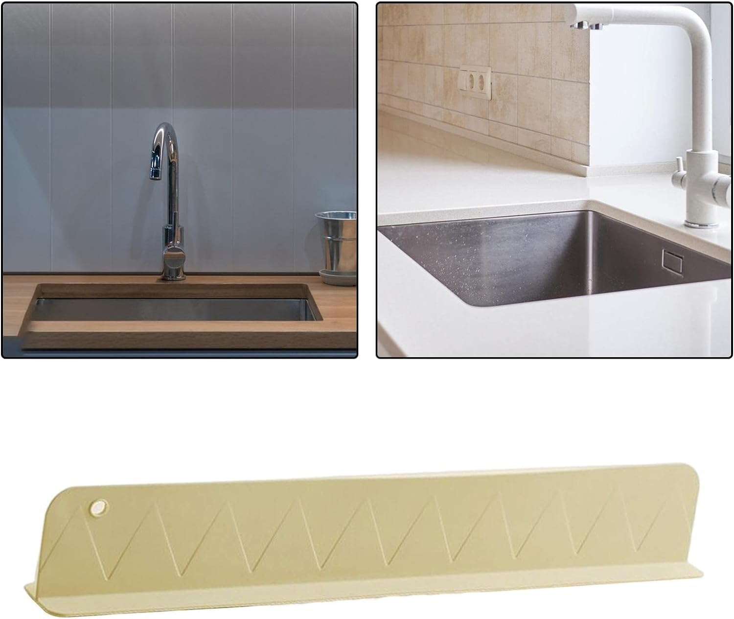 THJOPOKEEL Sink Splash Guard, Kitchen Backsplash Sink Water Barrier Splashing Baffle Bath Tub, Silicone Suction Cup Water Retaining Strip, Sink Accessory Back Tile Waterproof Cover PVC Dish Basin image number 4