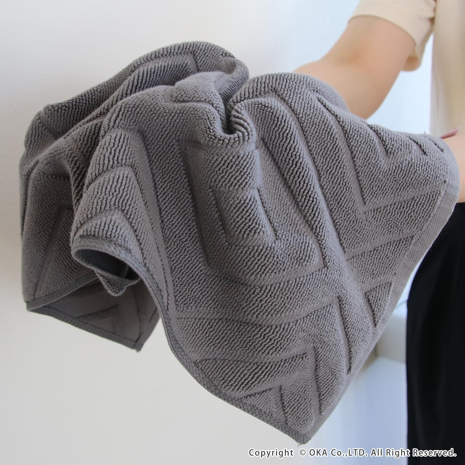 Oka Aeri Towel Bath Mat, Approx. 15.7 X 23.6 Inches (40 X 60 Cm), Beige, Absorbent, Quick Drying, Washable, Safe, Inn, Hotel, Stylish, Foot Cleaning Mat image number 2