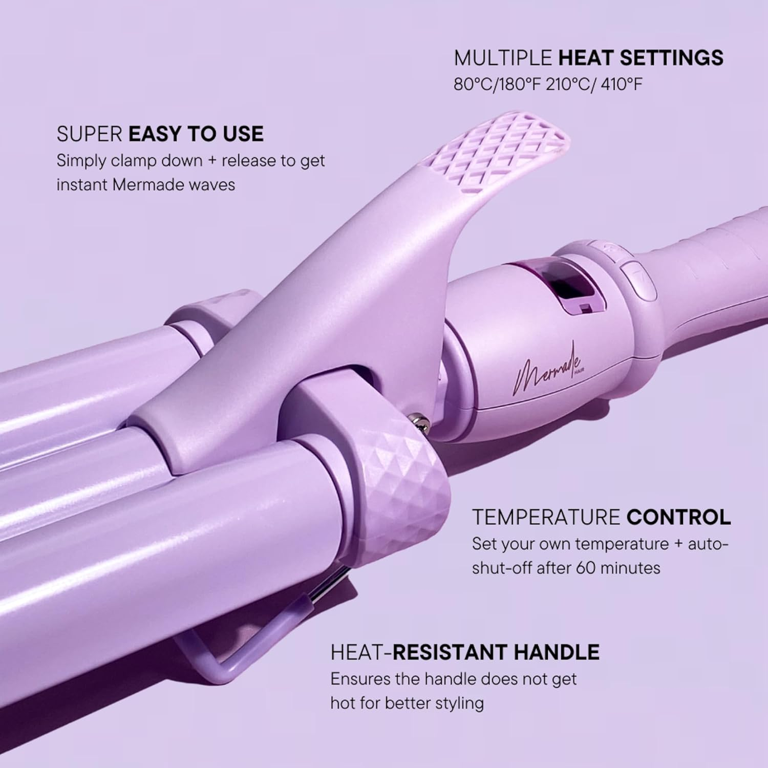 Mermade Hair PRO Cutie Waver, 22 Mm Size, Lilac image number 1
