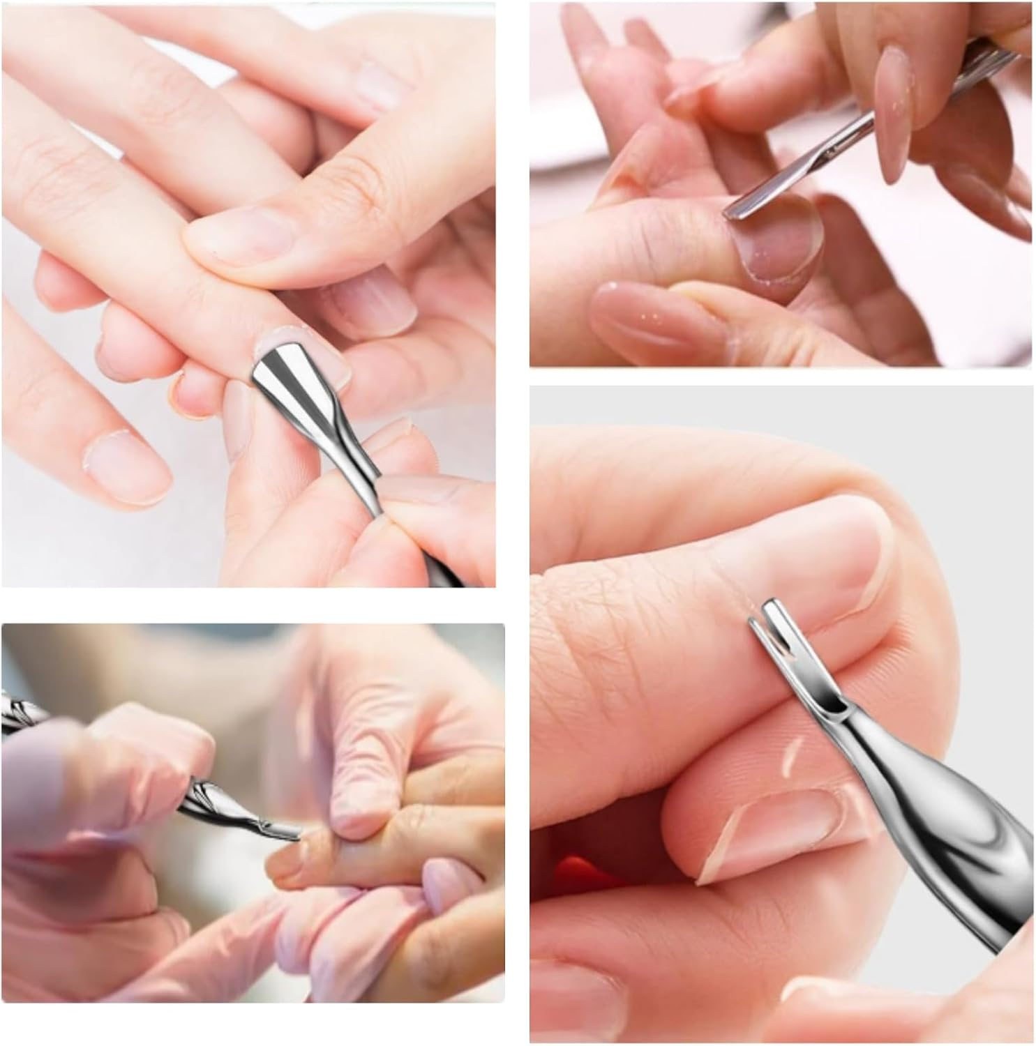 Suytvenxau Cuticle Pusher and Fork Tool 2 in 1 Nail Trimmer Stainless Steel Remover Cutter for Manicure Pedicure Nail Care image number 5