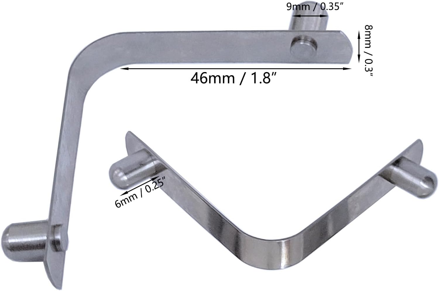 304 Stainless Steel Solid V-Clips Butterfly V Clip for Swimming Pool SPA Brush Leaf Skimmer Net Vacuum Head Mini Jet Vacuum Telescopic Pole Etc (20 Pieces, Double Pin) image number 4