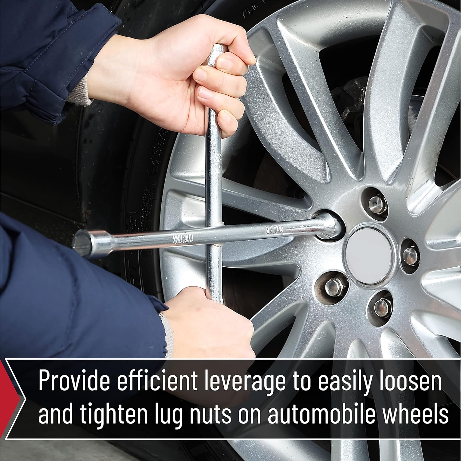 Bates- Lug Wrench, 14 Inch, Tire Iron, Lug Nut Wrench, 4 Way Lug Wrench, Lug Wrench 4 Way, Tire Iron Lug Wrench, Tire Wrench, Car Cross Wrench, 4 Star Lug Wrench, Tire Irons - Silver image number 4