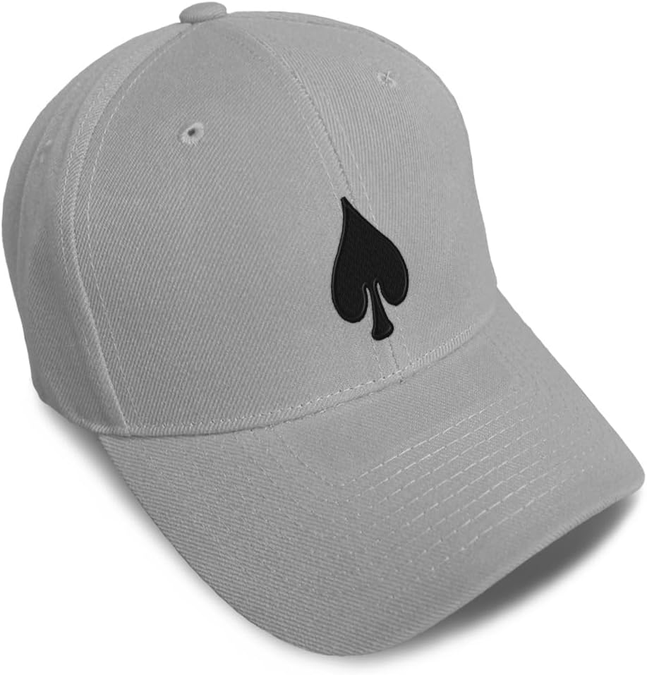 Baseball Cap Spade Embroidery Sports Poker Hats for Men & Women