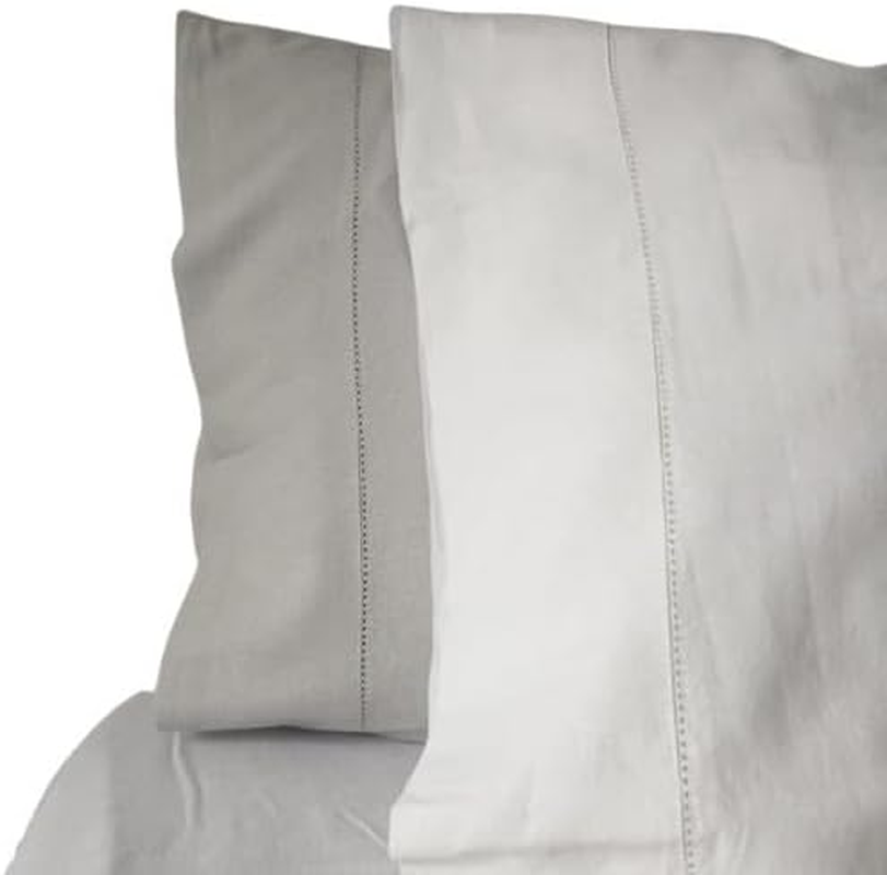 Seneca Union Hemstitch Standard Pillowcase Pair, White