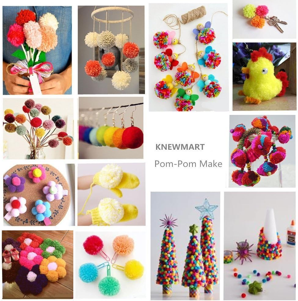 Knewmart 4 Sizes Pompom Pom-Pom Maker for Fluff Ball Weaver Needle Craft DIY Wool Knitting Craft Tool Set Decoration By image number 5