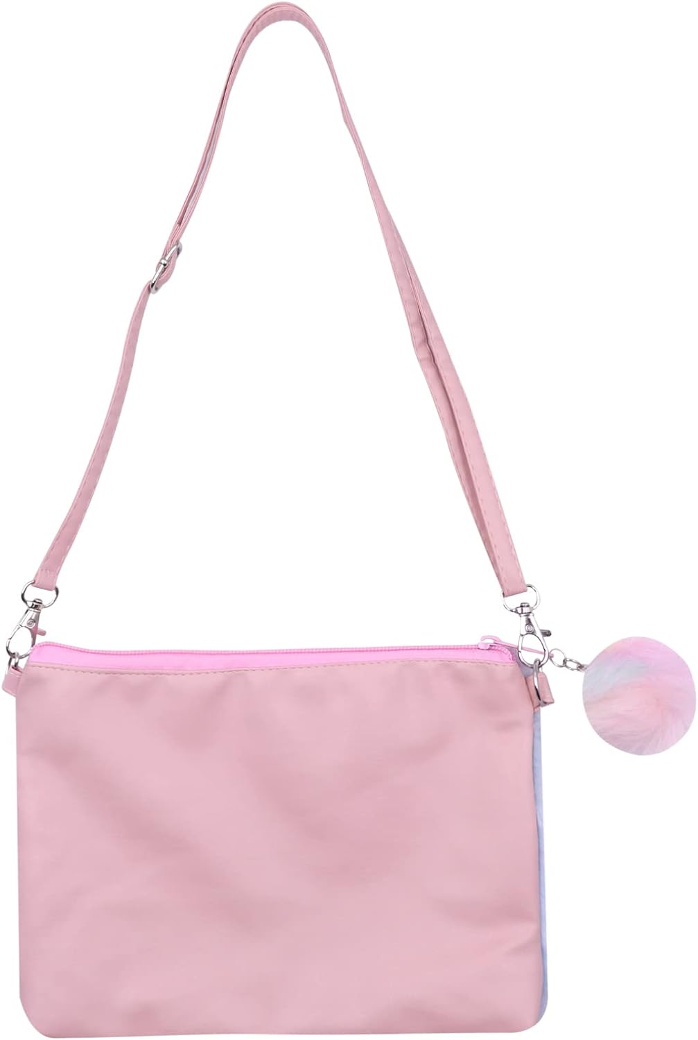 Kids Girls Fluffy Crossbody Purse Fuzzy Bag Plush Tie Dye Rainbow Shoulder Bag Handbag Wallet image number 4