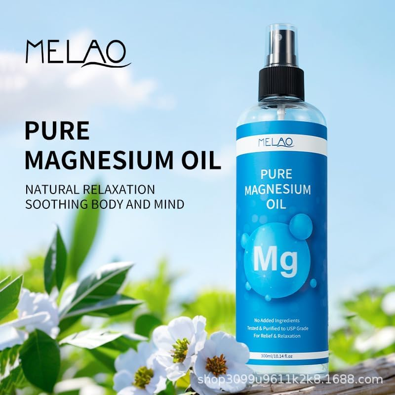 Pure Magnesium Oil Spray - 300Ml, 100% Organic Magesium Oil, Promotes Calm Sleep and Relaxation, Magnesium Spray for Feet, Sleep, and Body,Fast Absorbent - Test in USA image number 3