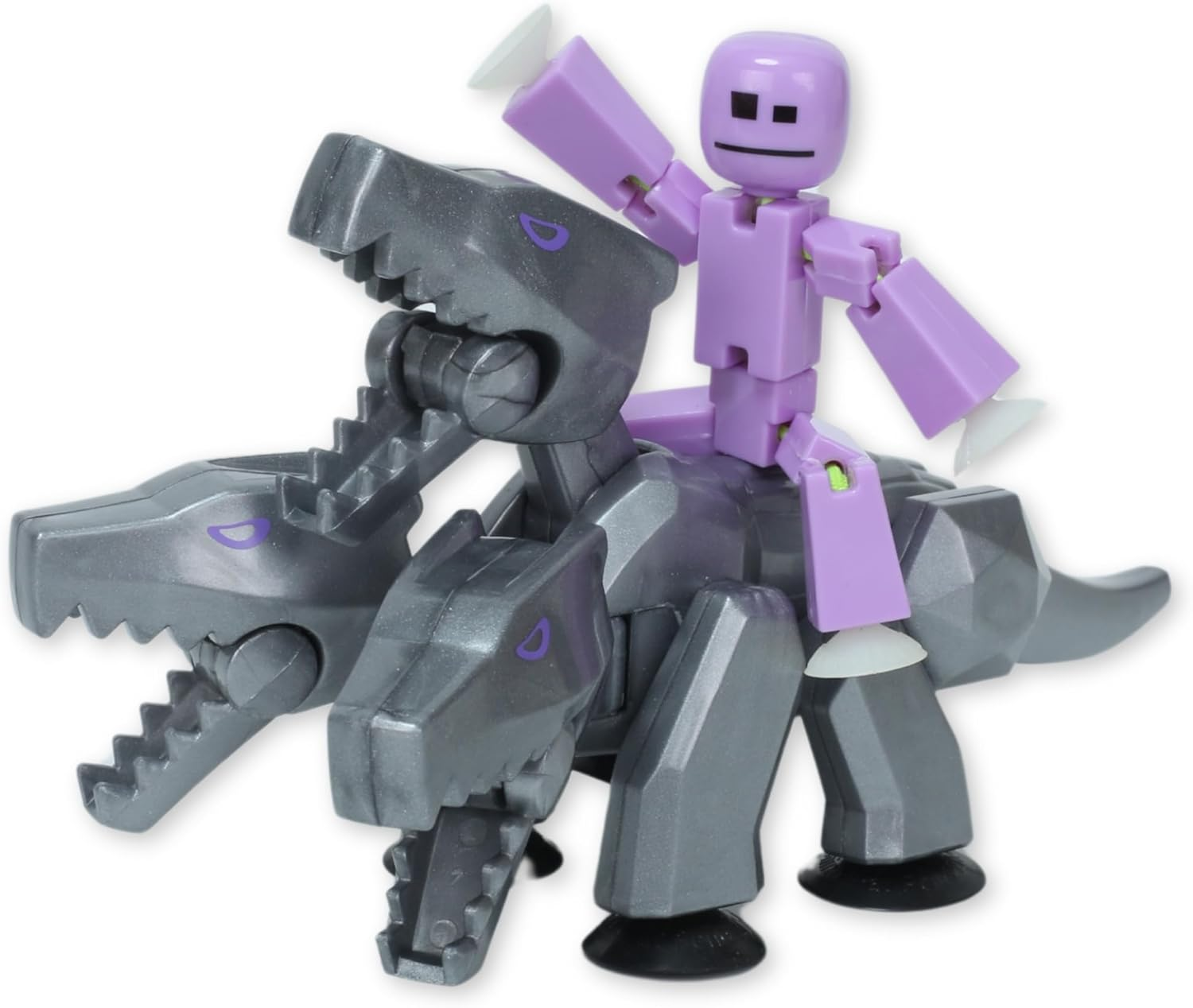Zing Stikbot & Mega Monster Stop-Motion Animation Pack &ndash; Exclusive Figure, Creative Toy for Kids Age 4+ (Silver + Lavender Purple)