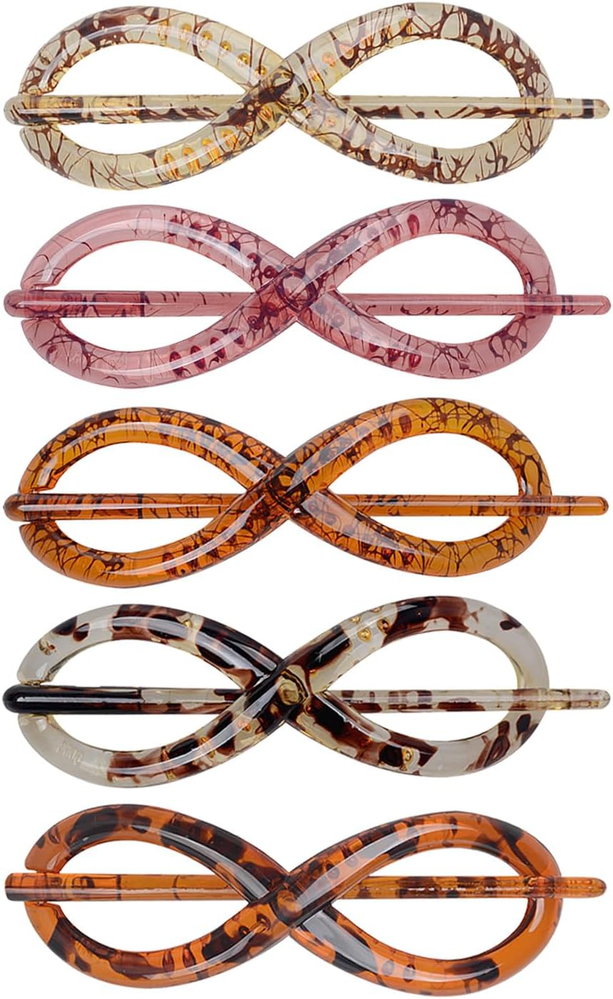 5 Pieces Hair Pins Hair Tools Vintage Hairpins Resin Bow Hairpins Women Hair Accessories Hair Accessories image number 2