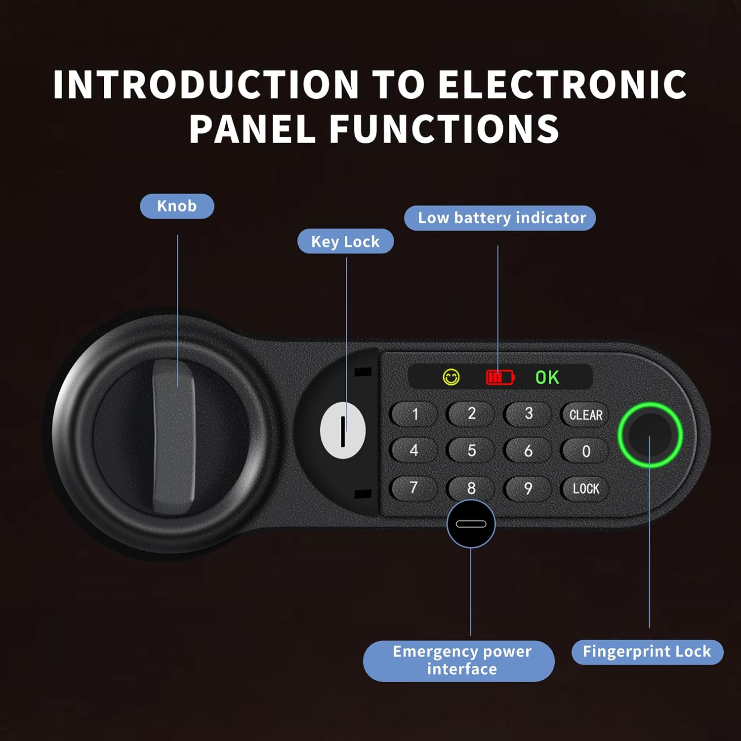 HSGCJS Large Fingerprint Safe &ndash; 3.02 Cubic Feet,Biometric Fingerprint Home Safe Box with Digital Keypad,Security Safe with Induction Light and Leather, Money Box for Jewelry Cash Document Valuables image number 1