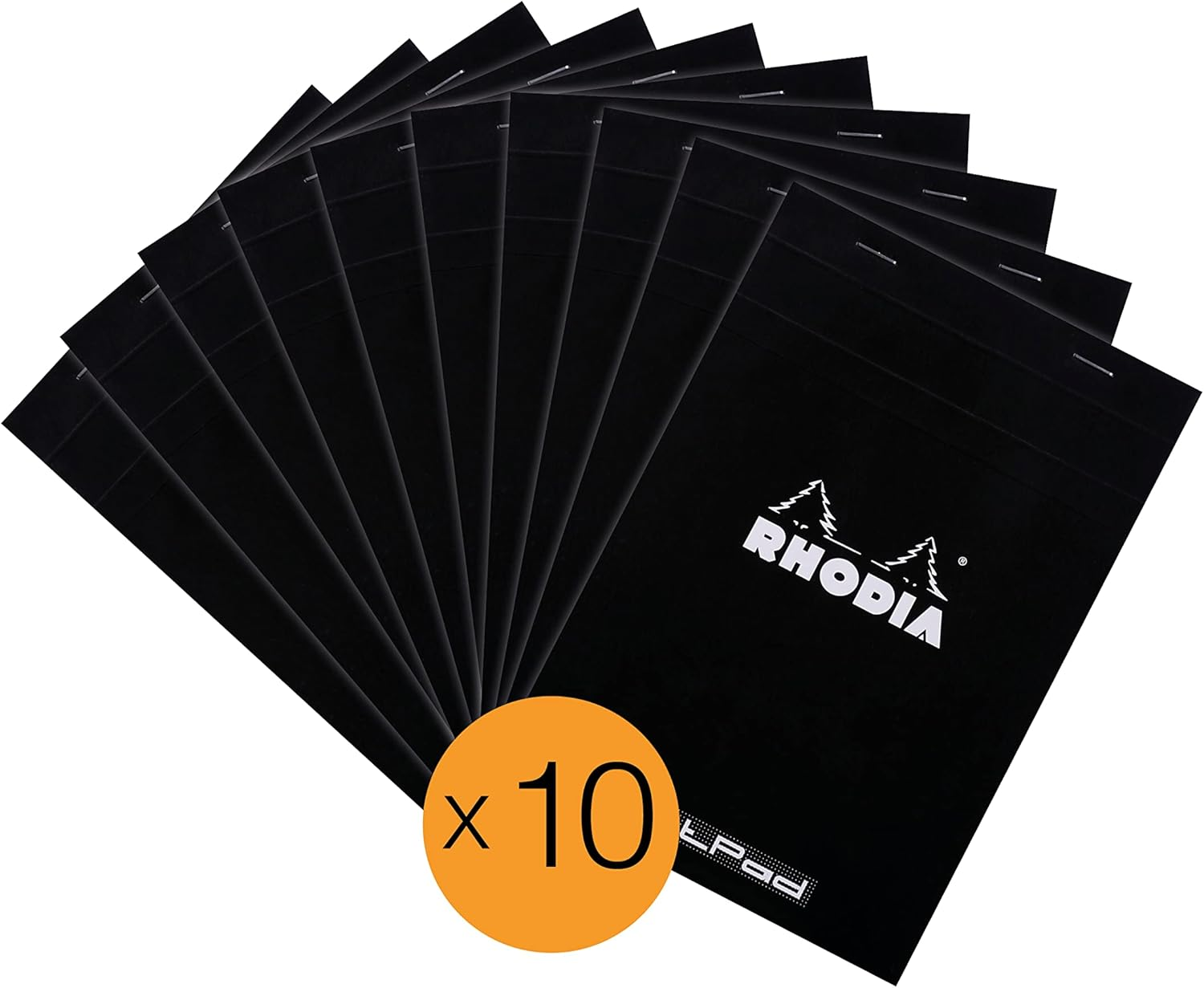 RHODIA 16559C - Stapled Notepad Dot Pad N&deg;16 Black - A5 - Dot Dotted - 80 Detachable Sheets - White Clairefontaine Paper 80 G/M&sup2; - Coated Card Cover - Pack of 10 Pads image number 2