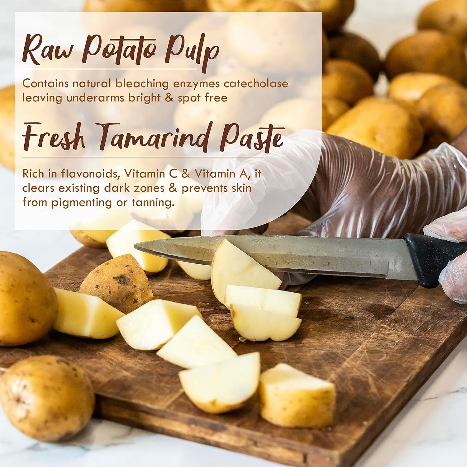 Nat Habit Raw Potato Underarm Ubtan & Scrub for Softening, Odour Control & Remove Darkness with Tamarind & Zero Chemical (40Gm X Pack of 3) image number 6