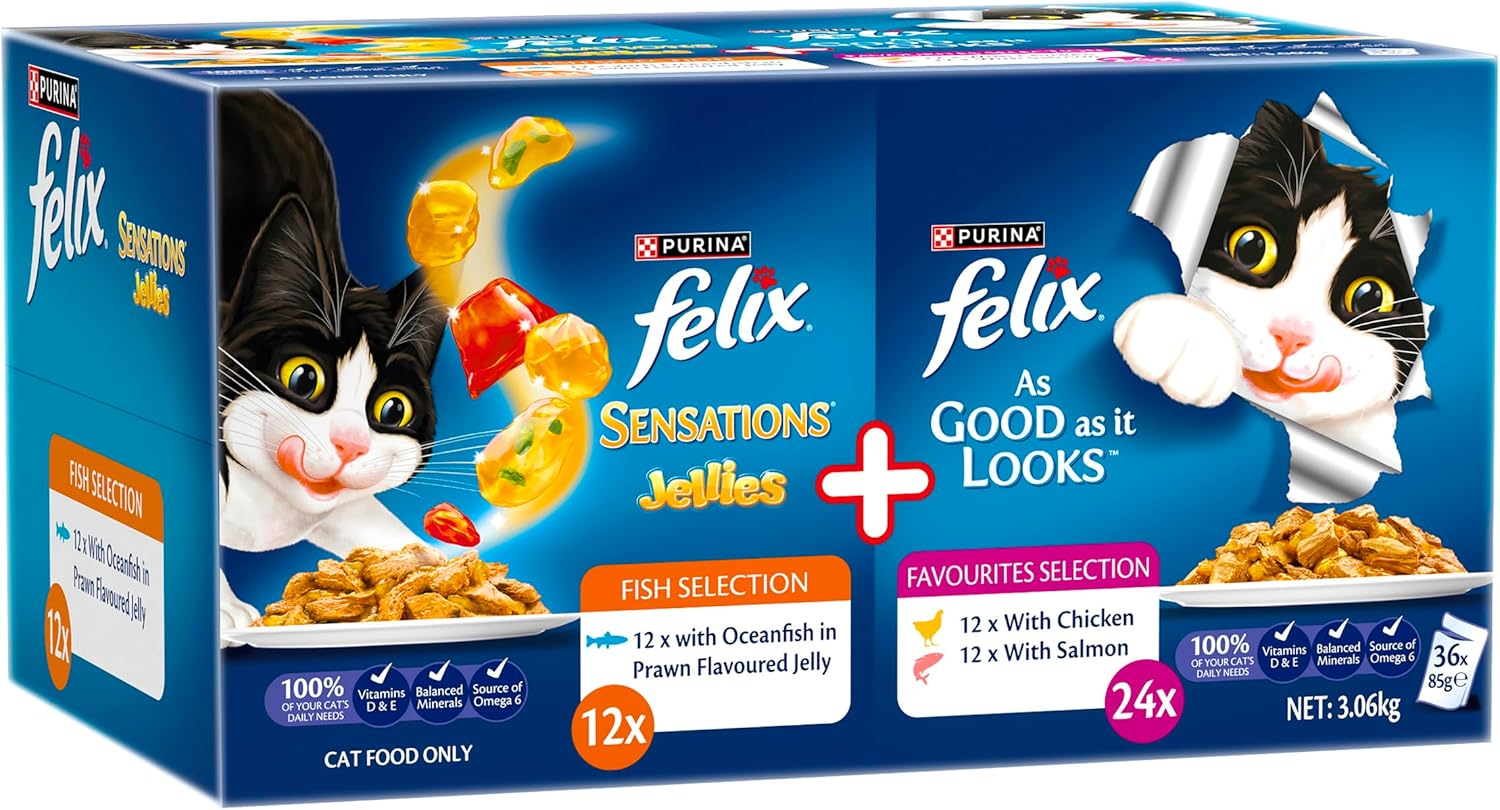 FELIX Adult as Good as It Looks&trade; & Sensations&reg; Jellies Favourites Selection Wet Cat Food 36X85G image number 1