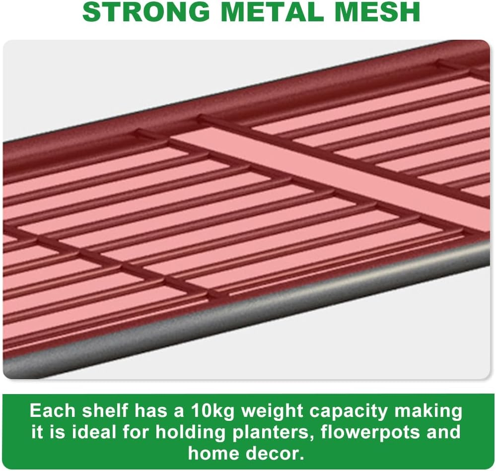 Delsol Metal Plant Stand Rack, Indoor Outdoor Plant Display Shelf Flower Pot Holder for Garden Patio Balcony Porch Corner Living Room, Multiple Storage Shelf for Home Use-3 Tier(Dark Grey) image number 4