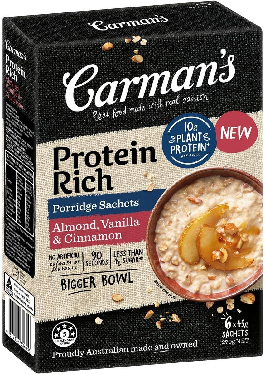 Carman'S Protein Rich Almond, Vanilla and Cinnamon Porridge Sachets 270 G image number 5