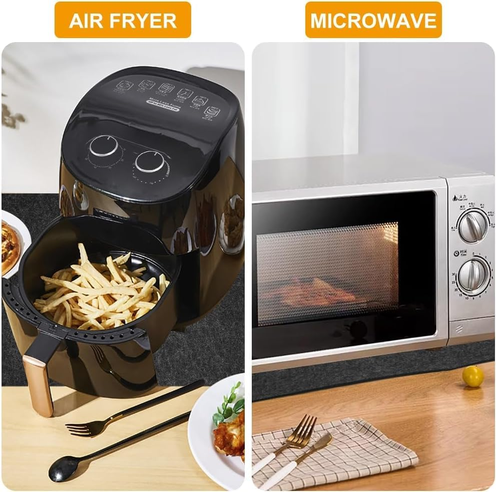 3 PCS Heat Resistant Mat for Air Fryer,17.3X 11.8 in Non Slip Heat Proof Mat, Countertop Heat Protector for Air Fryer, Coffee Maker, Toaster, Oven, Black image number 5