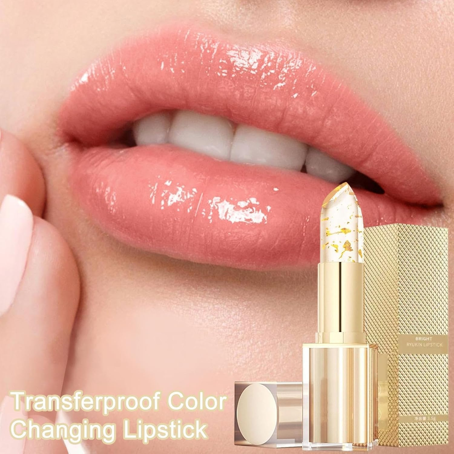 Transferproof Color Changing Lipstick, Deep Nourishing, for Dry Cracked Lips, Hydrating Flower Jelly Lipstick, Long Lasting Moisturizing, PH Reactive Personalized Pink for All Skin Tones (2Pcs) image number 1