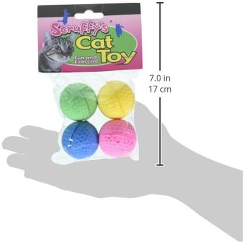 Boss Pet 04467 Scruff'S Colorful Kitty Springy Foam Sponge Balls (4 Pack), Multicolor image number 2