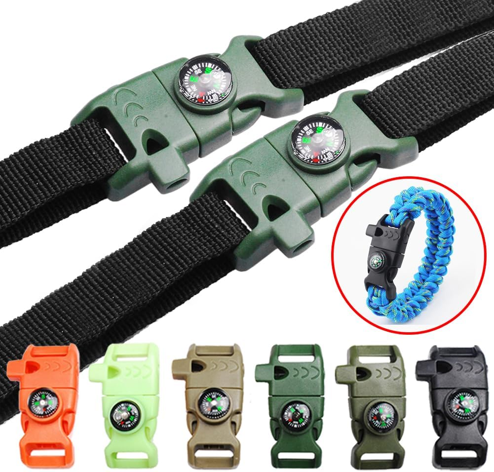Paracord Buckles, Compass Buckle for Bracelets Clasp Clip Outdoor Camping Emergency Survival Travel Accessories - 10Pack 5/8Inch Khaki image number 3