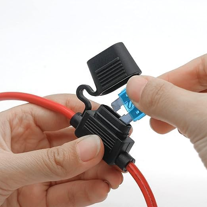 10 AWG Waterproof ATC/ATO Inline Fuse Holder with 24Pcs Standard Car Fuses (15A, 20A, 25A, 30A, 35A, 40A), 4 Packs of Automotive Replacement Fuses image number 5