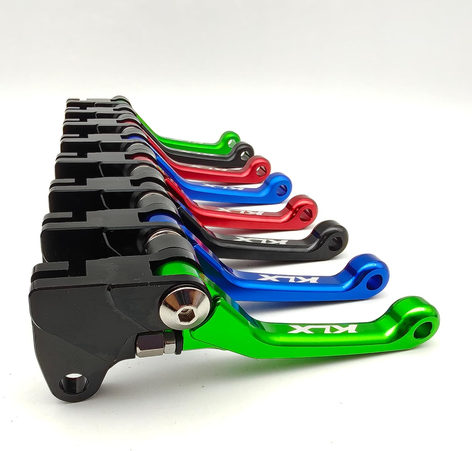 OEM Replacement Brake Clutch Levers for Kawasaki KLX110 (2002-2025) | KLX110L (2010-2025) CNC Aluminum Adjustable Handlebars | Motorcycle Control Lever Set with Easy Install (Matte, Green) image number 7