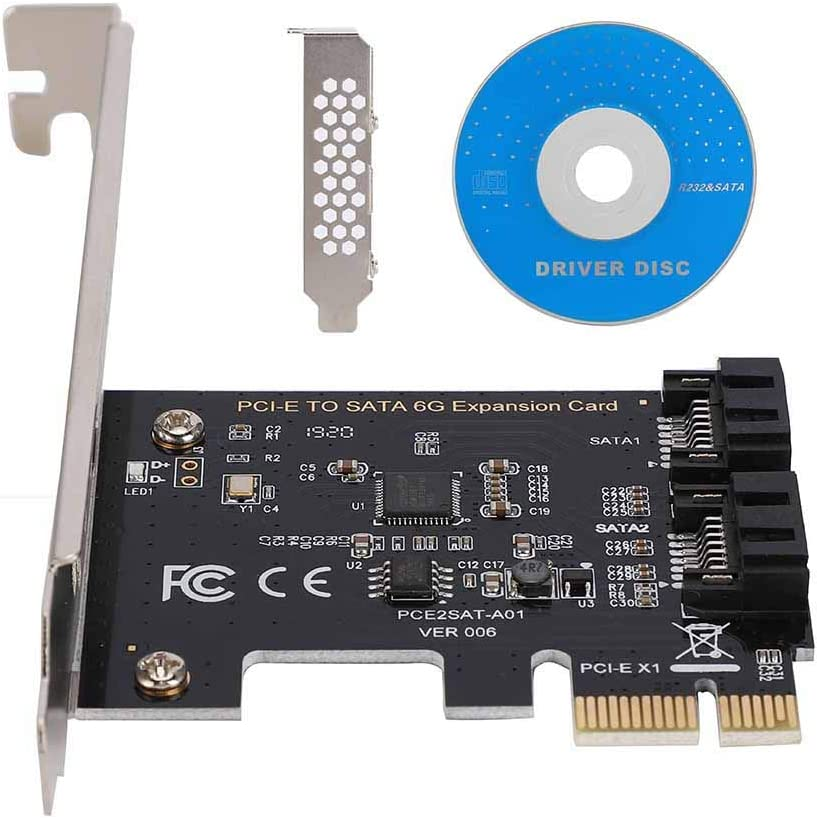 PCI Card, PCI Express to SATA 3.0 2-Port SATA III 6 Gbps Expansion Adapter Cards PCI-E Cards image number 3