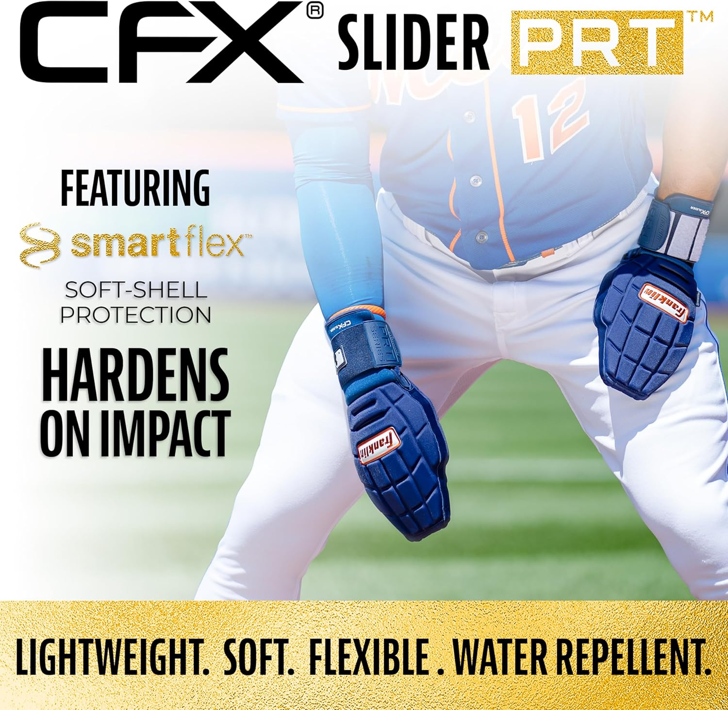 Franklin Sports MLB Baseball + Softball Sliding Mitt - CFX PRT Adult Protective Baserunning Sliding Glove - Left + Right Hand Mitt - Hand + Wrist Protector for Running - One Size image number 1