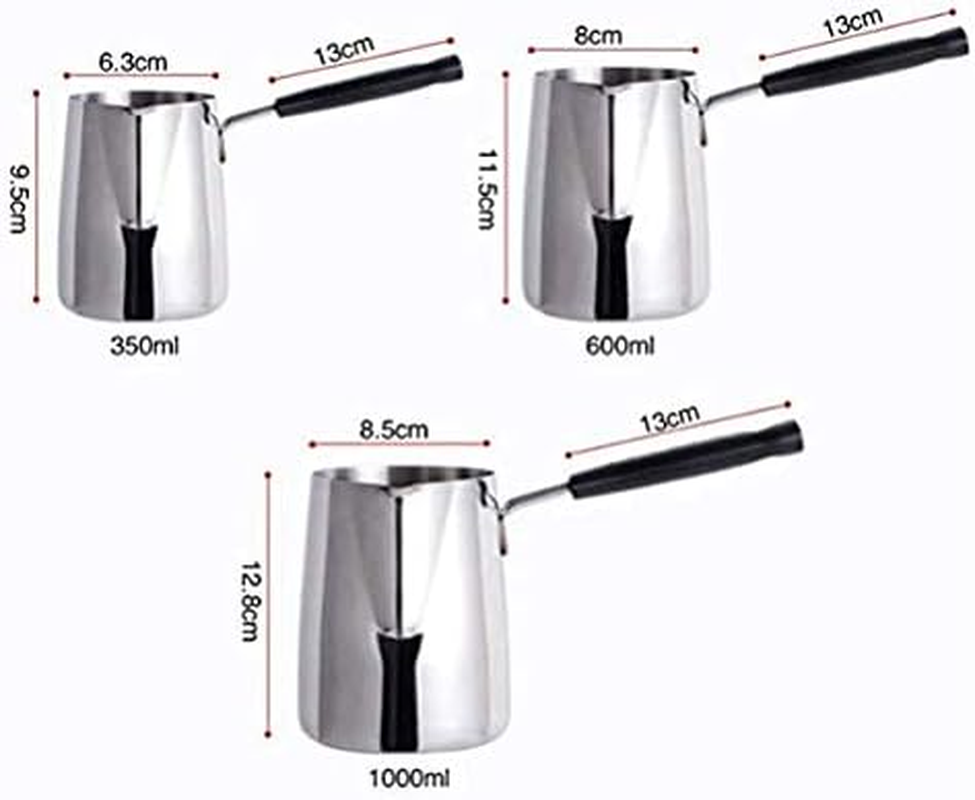 Coffee Pot Durable Turkish Coffee Pot Induction Cooker Teapot Moka Coffee Pot Kettle Gas Stove Heating Stainless Steel Milk Jug Latte Pot -600Ml(1Pcs) image number 6