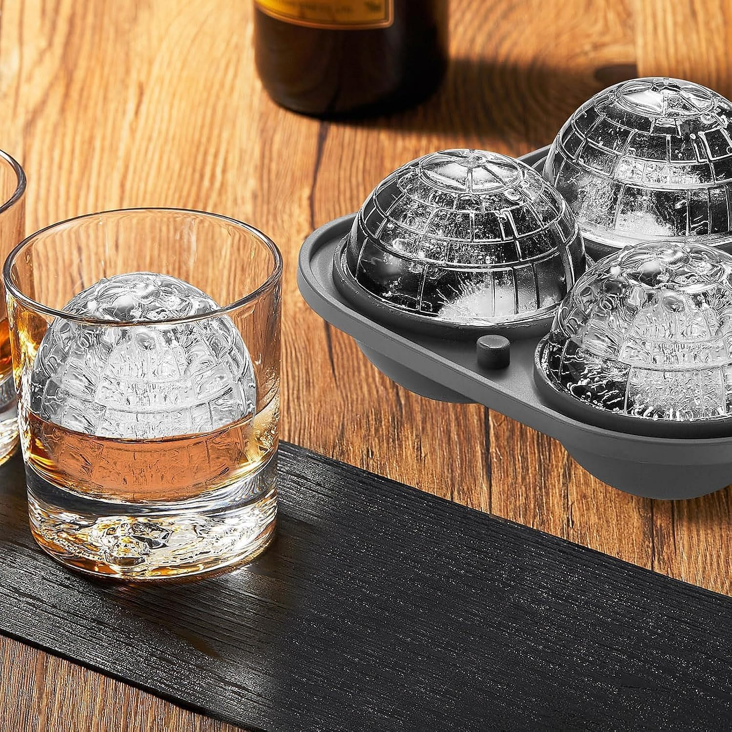 Galactic Cocktail Essential 3D Death Star Ice Cube Mold for Whiskey & Bourbon - Extra-Large Slow-Melting Sphere Ice Molds, Star Wars Collector Gifts for Men/Husbands,Bpa-Free Food-Grade Silicone Mold