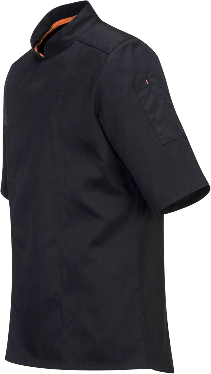 Portwest C738 Mens Mesh Air Pro Chef Jacket - Slim Fit Short Sleeve Workwear Black, Small image number 2